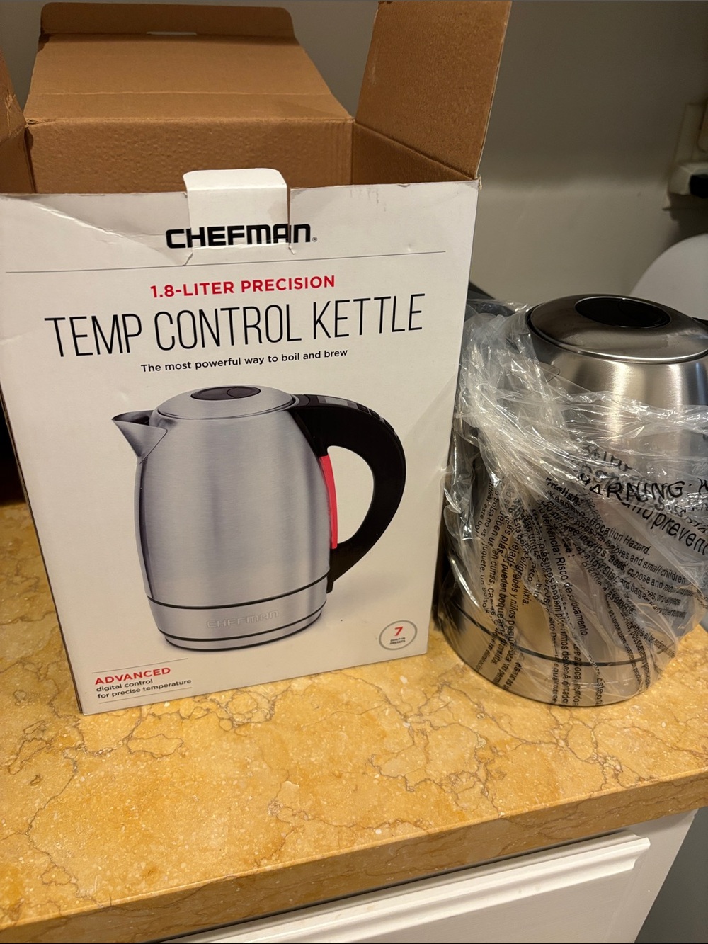 Chefman Silver Temp Control Kettle with Precision Temperature